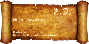Mult Demeter névjegykártya